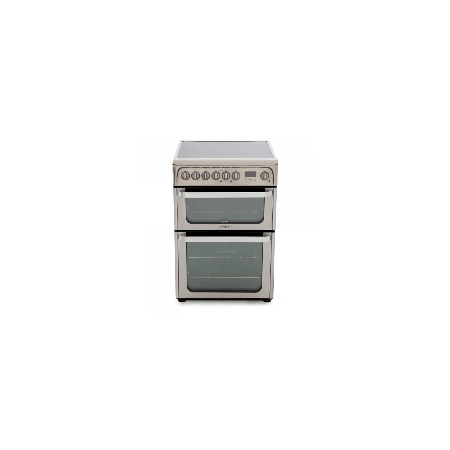 hotpoint hue61xs 60cm double oven electric cooker